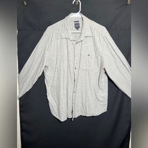 Gap soft cotton button down shirt grey/green